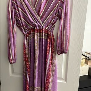 Elegant Purple Striped Dress